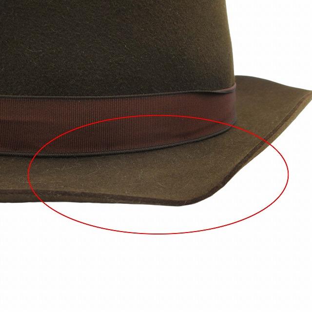 新品未使用 Hermes エルメス レディース ハット ラビットフェルト100% HERMES（エルメス） 美品 ラビット100％ フェルト オープンクラウン