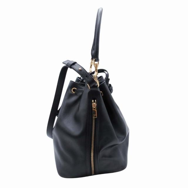 極美品希少サンローランエマニュエルスタッズ 巾着2way バッグ黒 