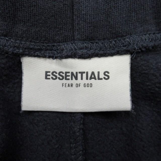 FOG ESSENTIALS ブラック黒パーカー人気ロゴ 反射フォント裏起毛 S