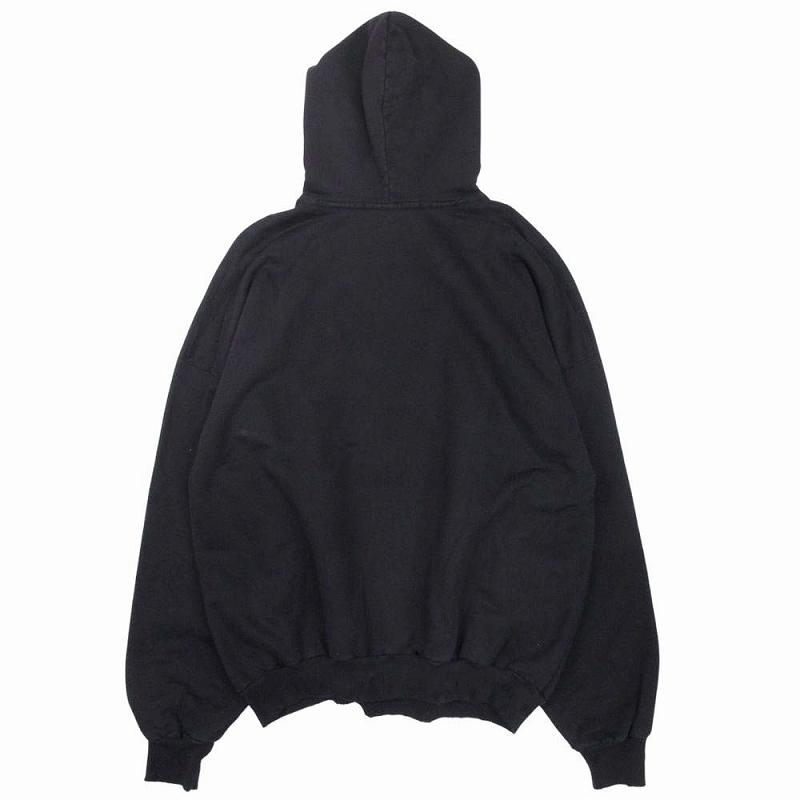 美品 BALENCIAGA バレンシアガ 24ss VALENTINE CD バレンタインCD フーディー パーカー スウェット ダメージ加工 L 黒 メンズ レディース 古着 中古 USED BALENCIAGA（バレンシアガ） 未使用品 24ss BALENCIAGA VALENTINE CD