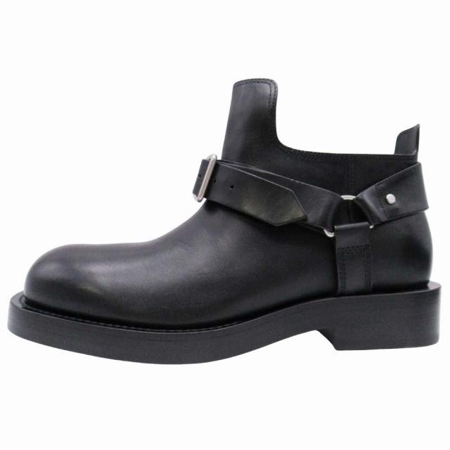 【中古】未使用品 バーバリー BURBERRY アンクルブーツ サドルレザー ショートブーツ 靴 43/28.0cm 黒/◇11 BURBERRY（バーバリー） 未使用品 アンクルブーツ サドルレザー