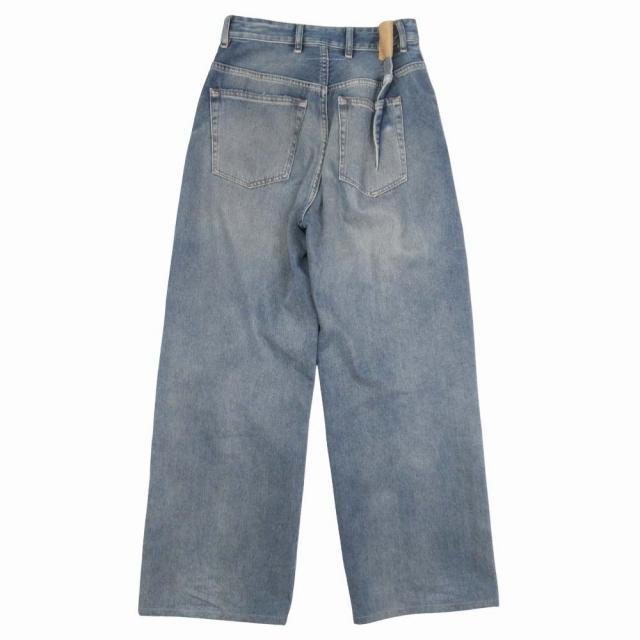 【中古】美品 25ss メゾンマルジェラ MM6 Maison Margiela ウォッシュ ダメージ加工 ジーンズ ワイドレッグ パンツ 美品 25ss メゾンマルジェラ MM6 Maison Margiela ウォッシュ ダメージ