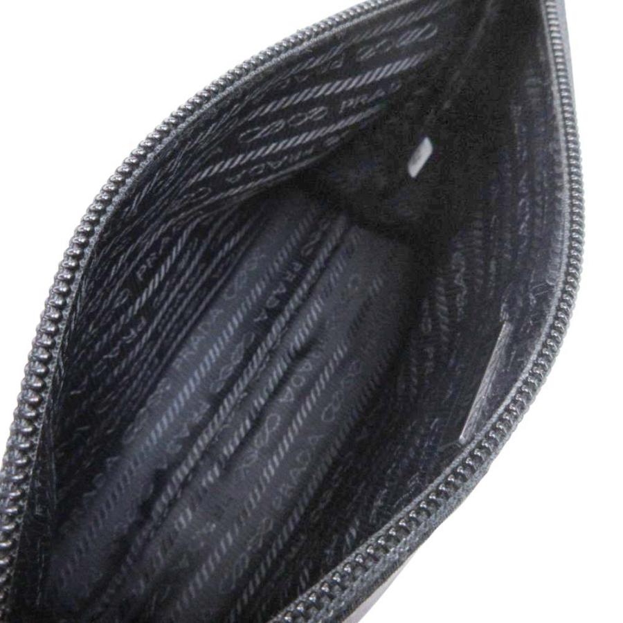 【中古】美品 2018年 プラダ PRADA ロボット メタルアップリケ ポーチ 小物 セカンドバッグ クラッチ 三角ロゴ PRADA（プラダ） 美品 2018年 ロボット メタルアップリケ ポーチ 小物