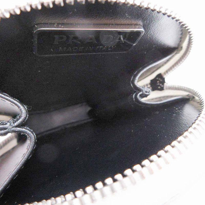 【中古】美品 プラダ PRADA トライアングル ラウンド ケース ポーチ ナスカン 三角ロゴ 1TL431 ホワイト PRADA（プラダ） 美品 トライアングル ラウンド コインケース コイン