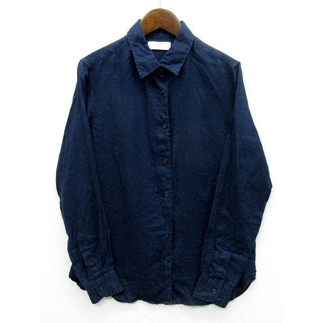 中古 ユニクロ Uniqlo プレミアム リネン シャツ ブラウス 長袖 ネイビー 紺 S レディース ベクトル 古着 013 ブランド古着販売のベクトル 通販 Yahoo ショッピング