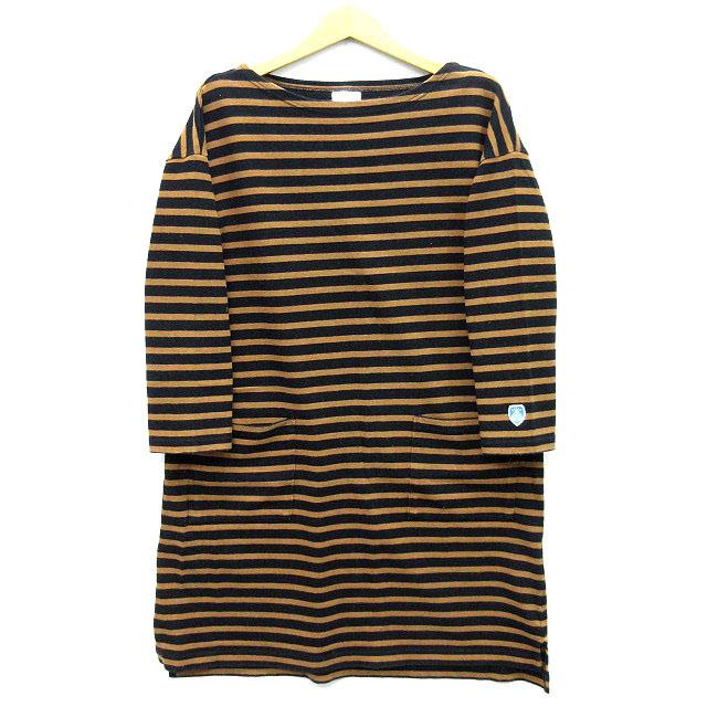 中古 オーチバル Orcival オーシバル バスクシャツ ワンピース ボーダー 長袖 ブラック ブラウン 黒 茶 F フランス製 レディース ベクトル 古着 013 ブランド古着販売のベクトル 通販 Yahoo ショッピング