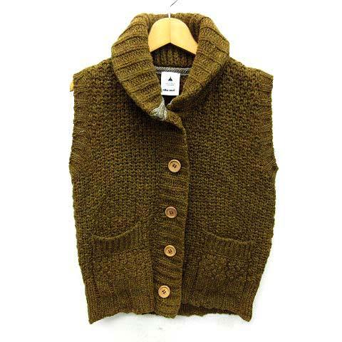 中古 ニコアンド Niko And ショールカラー ニット ベスト ウール 木のボタン イエローブラウン 茶 レディース ベクトル 古着 013 ブランド古着販売のベクトル 通販 Yahoo ショッピング