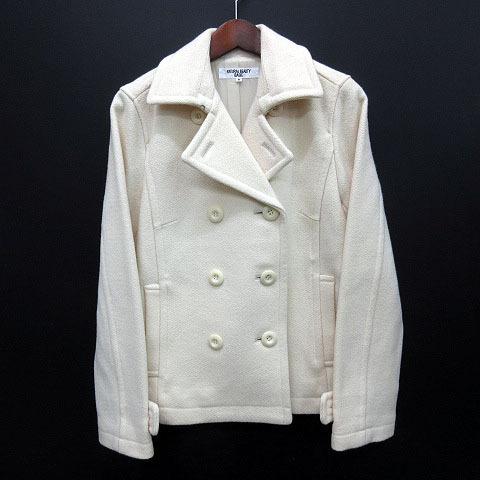 人気商品 中古 ナチュラルビューティーベーシック Natural Beauty Basic メルトン Pコート ピーコート ショート丈 ウール クリーム M レディース ベクトル 古着