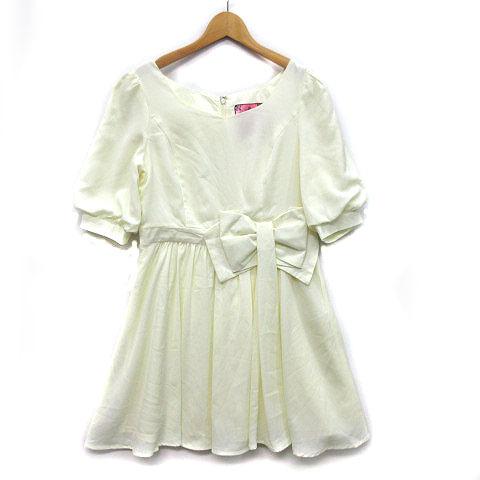 中古 ハニーバンチ Honey Bunch リボンチーフ シフォン ミニ ワンピース パフスリーブ 半袖 クリーム 1 レディース ベクトル 古着 013 ブランド古着販売のベクトル 通販 Yahoo ショッピング