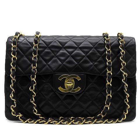 【中古】シャネル CHANEL デカマトラッセ 34 チェーン ショルダーバッグ ココマーク ターンロック レザー ブラック 黒 レディース CHANEL（シャネル） デカマトラッセ 34 チェーン ショルダーバッグ