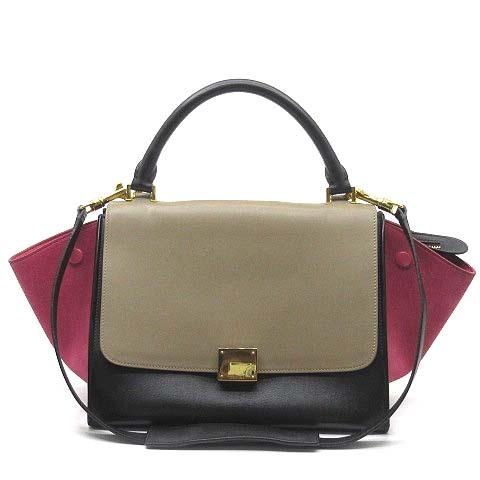 セリーヌ CELINE トラペーズ 2WAY ハンドバッグ ショルダーバッグ レザー スエード コンビ ベージュ ブラック ピンク レディース  :013-202205160345:ブランド古着販売のベクトル - 通販 - Yahoo!ショッピング