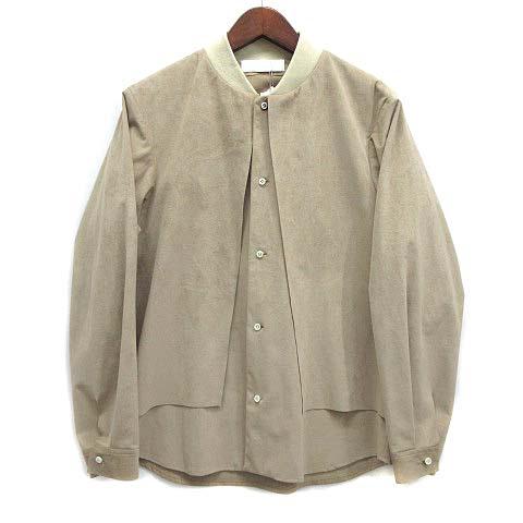 【中古】未使用品 エトセンス ETHOSENS マイクロファイバー シャツ スエード調 ベージュ 1 E216-303 メンズ 未使用品 エトセンス ETHOSENS マイクロファイバー シャツ スエード調