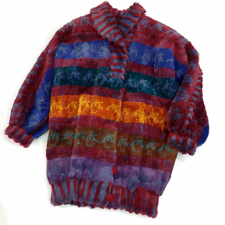 シェアードミンクコート デザイン ロング丈 染め グリーン系 free 楽天