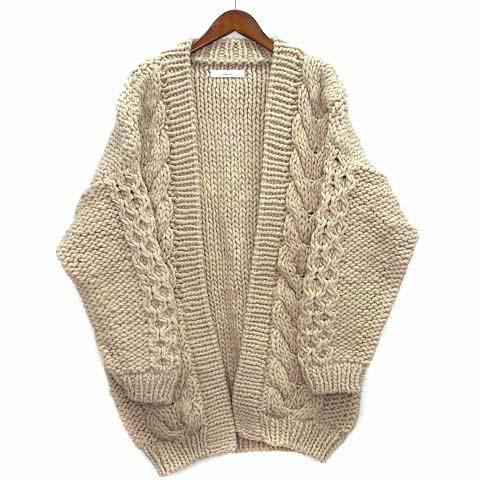 アリュメール Allumer ハンドニット カーディガン ボタンレス  