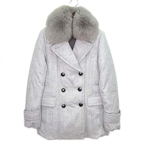 【ICB】アイシービー　ファー付きダウンコート　アウター　フォックス　3WAY 大きめサイズ】3WAY ICB ダウンロングコート ネイビーフォックスファー