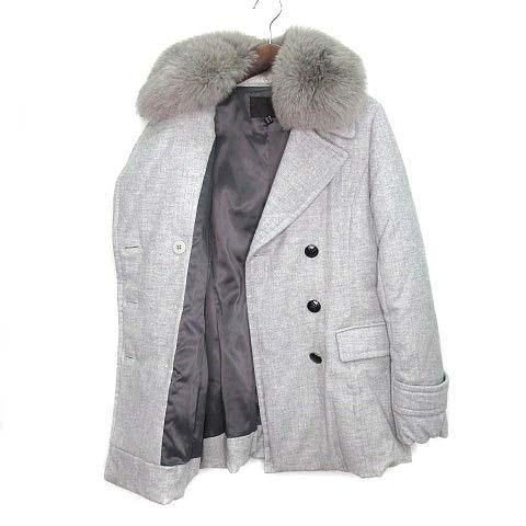 【ICB】アイシービー　ファー付きダウンコート　アウター　フォックス　3WAY ICB（アイシービー） ウール ダウン Pコート ピーコート フォックス