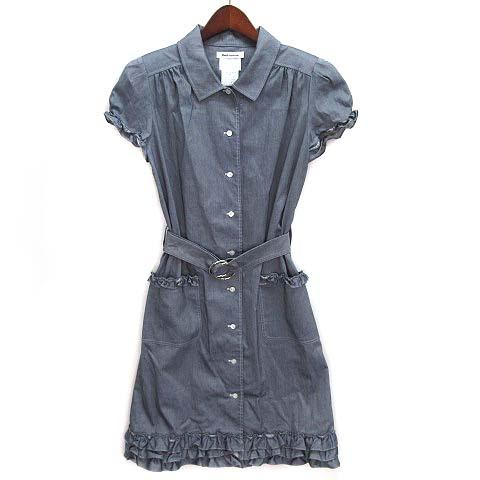 ☆美品☆Rene フレンチスリーブ 切替ギャザーワンピース ストレッチ 洗える