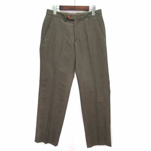 ETRO エトロ ストライプ ウール スラックス パンツ ブラウン 46 メンズ 