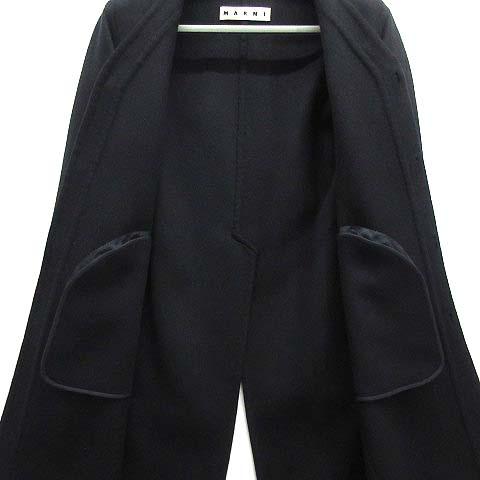 MARNI メンズコート　黒　サイズ46 マルニ marni ウール ステンカラーコート メンズ ブラック アウター 46