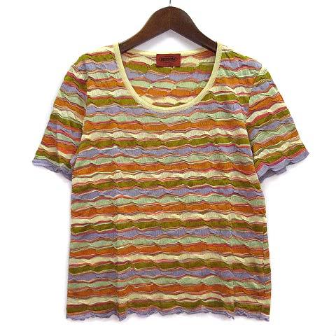 ミッソーニ MISSONI アンサンブル レーヨン ツインニット ボーダー 