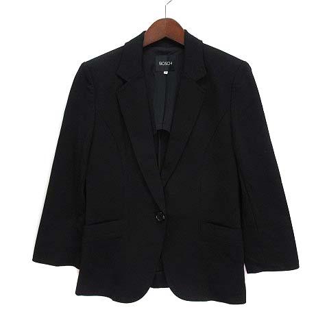 BOSCH ブラックジャケット 38 ボッシュ BOSCH ジャージー テーラード ジャケット ストレッチ