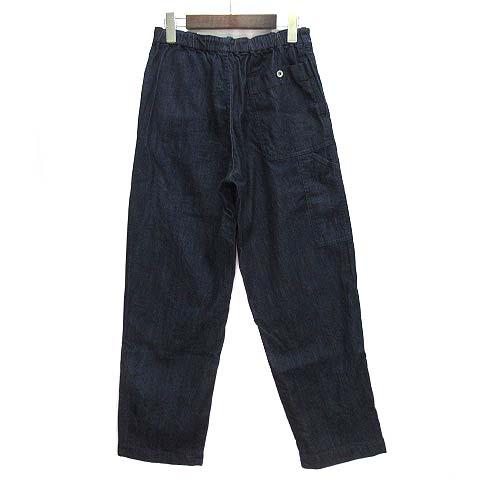 【中古】イクナ IKKUNA オーガニックコットン デニム ペインター パンツ ジーンズ ウエストゴム 221004P 2022SS インディゴ 1 レディース イクナ IKKUNA オーガニックコットン デニム ペインター パンツ
