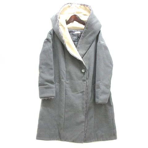 axes femme（アクシーズ ファム） ビジュー釦 フーテッドコート ビッグ