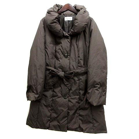 レポルテ Leporte ベルテッド ダウンコート ロング ボリュームカラー 