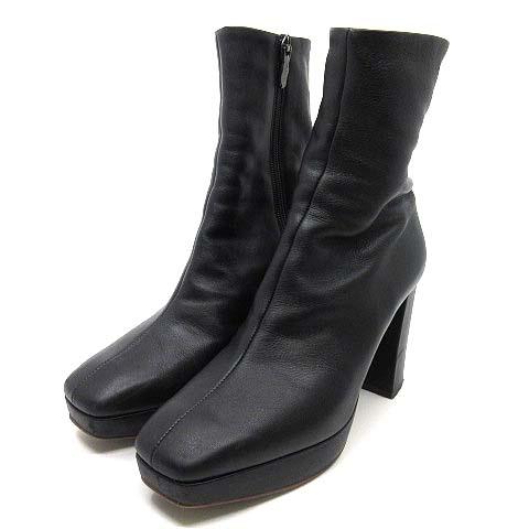 美品 DIANA 24.5 レザー サイドジップ ロングブーツ 10㎝ヒール 黒 美品】DIANA ダイアナ ロングブーツ レザー ヒール サイドジップ