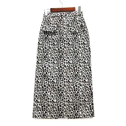 SLY（スライ） ジャガード レオパード タイト ロング スカート