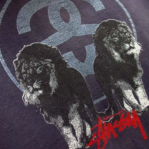 匿名様　OLD STUSSY 赤青タグ USA製 両面刺繍 パーカー 黒 STUSSY】 ステューシー 両面刺繍ロゴ パーカー 黒 L ☆希少デザイン