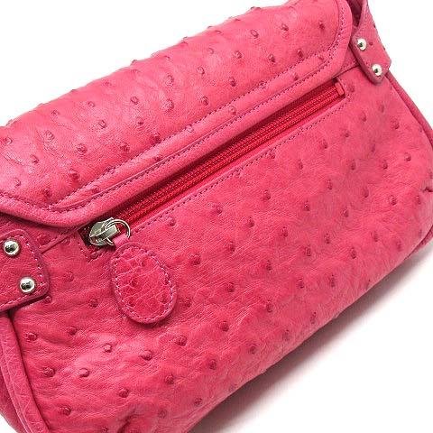 ardericca JRA認定タグ付き オーストリッチ ショルダーバッグピンク ardericca JRA認定タグ付き オーストリッチ ショルダーバッグ