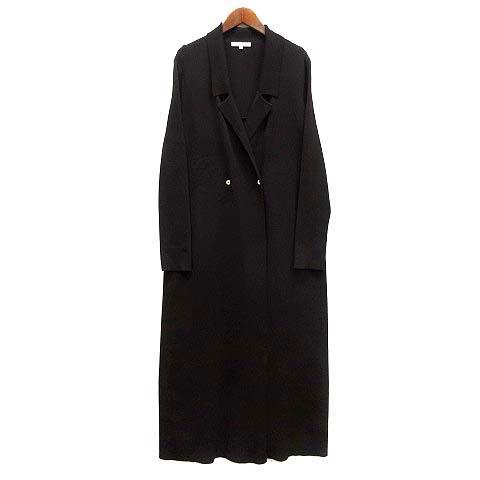 【中古】エポカ EPOCA リブ ニット ロング コート バックシアープリーツ 切替 2021SS ダークブラウン 40 レディース エポカ EPOCA リブ ニット ロング コート バックシアープリーツ 切替