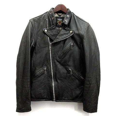 ショット SCHOTT ダブル ライダース ジャケット 裏地チェック レザー 