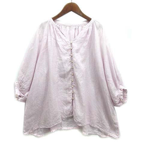 ネストローブ nest Robe リネン ギャザリング ブラウス シャツ 半袖 