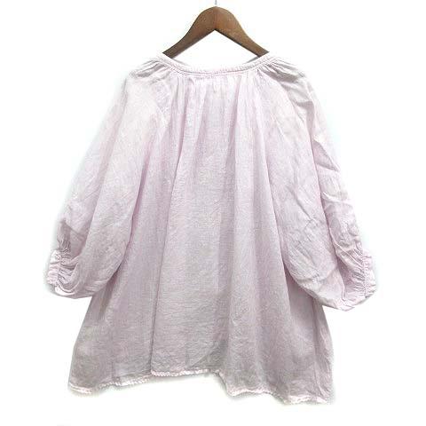 ネストローブ nest Robe リネン ギャザリング ブラウス シャツ 半袖 