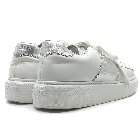 PRADA プラダ レザー ロゴ スニーカー 1E223M ホワイト シルバー 36 約 