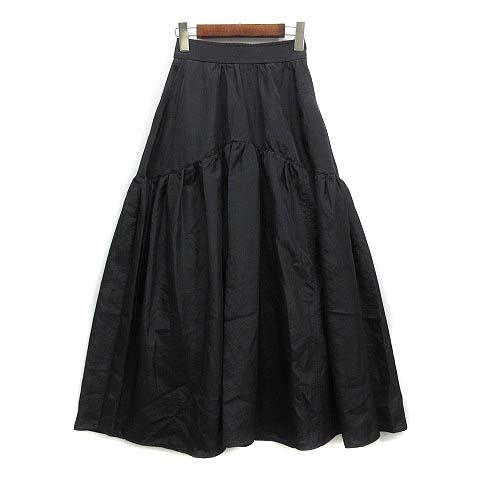 マチャット MACHATT シャンブレー ロング スカート フレア ブラック 黒  