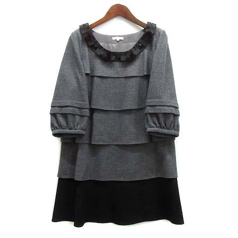 トゥービーシック TO BE CHIC ウール ティアード ワンピース 七分袖  