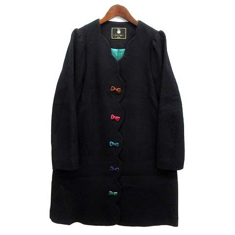 フランシュリッペ franche lippee もくもく V コート リボン ウール混