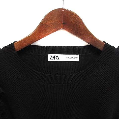 ZARA ザラ レース フリルスリーブ ニット プルオーバー 七分袖 ZARA ザラ レース フリルスリーブ ニット プルオーバー 七分袖