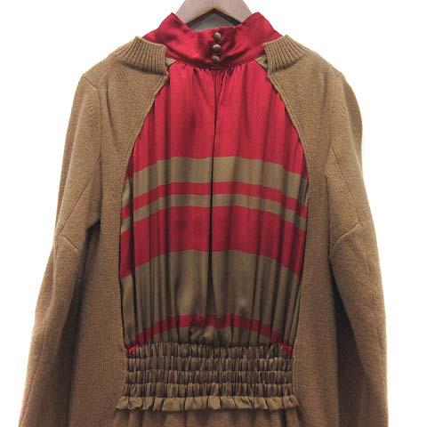 サカイ sacai コントラスト パネル ウール ニット フレア ロング  