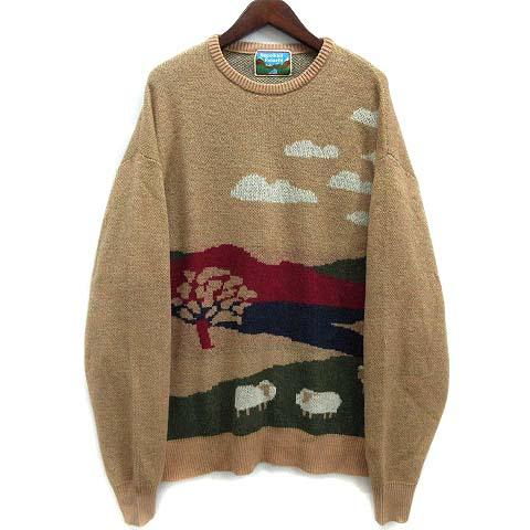 【美品・新品】Life&Day. ブランド ニット柄インテリア 昭和 レトロ ジレ gilet リラックスフィット RELAX FIT シープ ニット セーター 羊