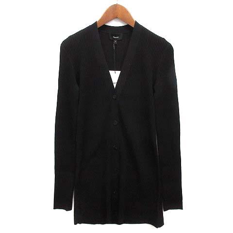 未使用品 セオリー Theory 2024SS クレープ ニット リブ カーディガン  