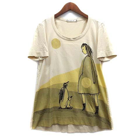 マルニ ノースリーブ カットソー 38 ホワイト系 MARNI バックプリント  