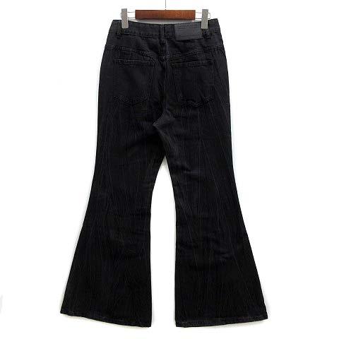 TERRAINCOGNITA ウォッシュド フレア デニム パンツ ジーンズ ブラック 