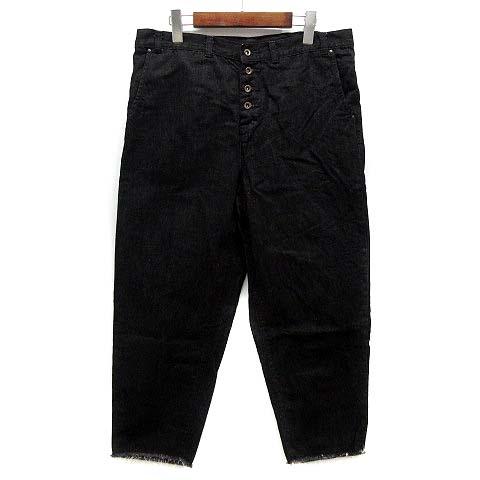 【中古】ガサ GASA 丘の上の空 綿麻 デニムパンツ M 黒 ブラック 13231-01213 2023AW レディース ガサ GASA 丘の上の空 綿麻 デニムパンツ M 黒 ブラック 13231-01213