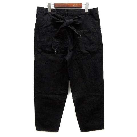 ガサ GASA 丘の上の空 綿麻 デニムパンツ M 黒 ブラック 13231-01213