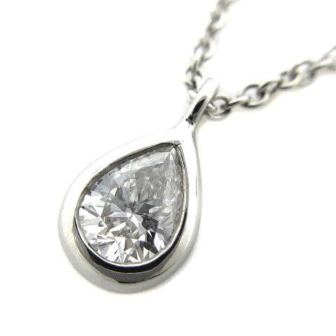 美品　Tiffany pt950　バイザヤード　シェイプ　ダイヤモンドネックレス ティファニー TIFFANY & CO. PT950 バイザヤード ペアシェイプ