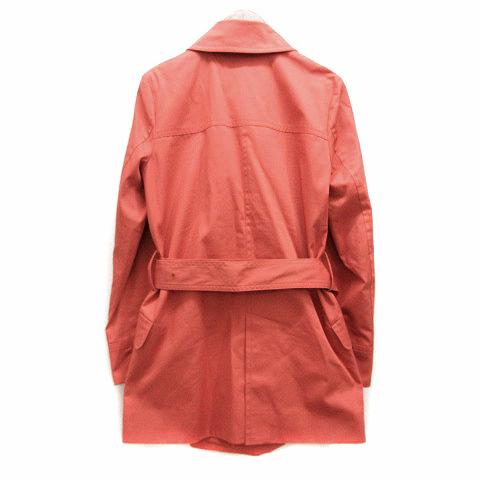 タルボット TALBOTS ミドル丈 トレンチコート サーモンピンク S 
